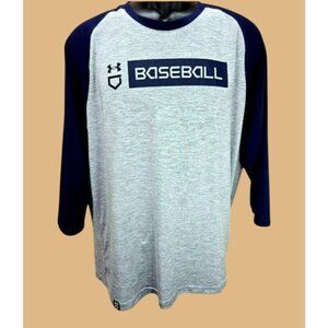 Under Armour Mens Baseball Raglan Tshirt Large HeatGear Loose